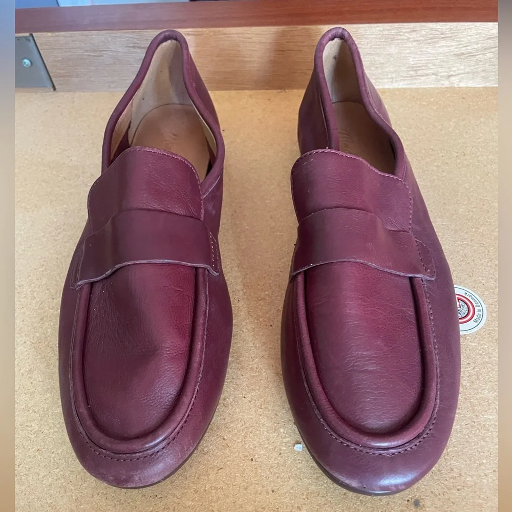 Madewell The Lacey Loafer flats in burgundy leather - Picture 2 of 9